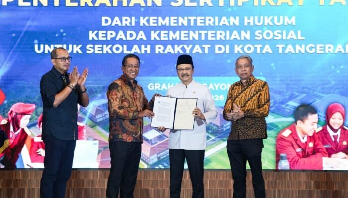 Kementerian Hukum Hibahkan Lahan di Tangerang untuk Sekolah Rakyat